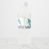 Mermaid Water Bottle Labels, Onder het zee partij Waterfles Etiket (Achterkant)