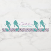 Mermaid Water Bottle Labels, Onder het zee partij Waterfles Etiket (Enkel label)