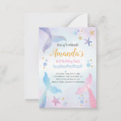 Mermaid waterverf Birthday Uitnodiging (Voorkant)