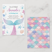 Mermaid waterverf Birthday Uitnodiging (Voorkant / Achterkant)