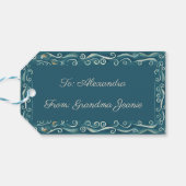 Mermaid Waterverf Cadeaulabel (Achterkant Horizontaal)
