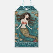 Mermaid Waterverf Cadeaulabel (Voorkant)