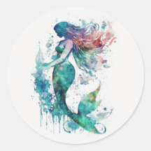 Mermaid waterverf sticker