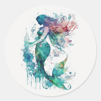 Mermaid waterverf sticker