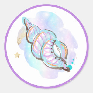 Mermaid Whimsical onder de Zee Birthday Party Ronde Sticker