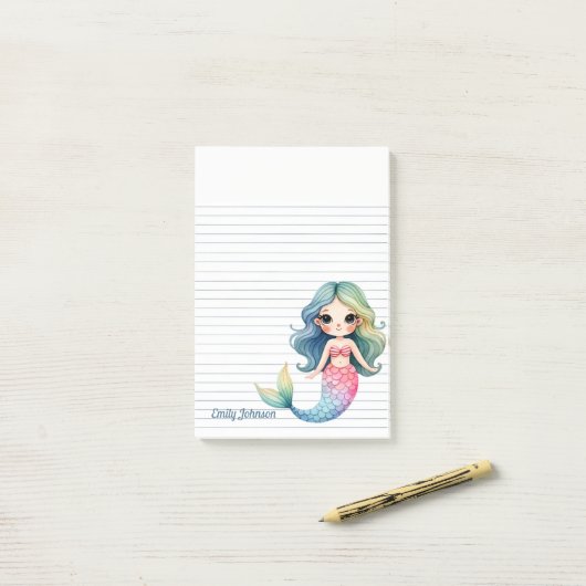 Mermaid Whispers Sticky Notes (Op bureau)