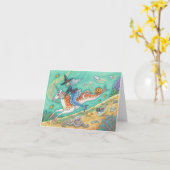 MERMAID WITCH, HALLOWEEN MERHORSE CARTE DE REMARQU (Fleur jaune)