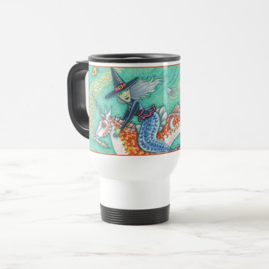 MERMAID WITCH, HALLOWEEN MERHORSE COMMUTER MUG Wha (Devant gauche)