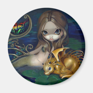 "Mermaid with a Golden Dragon" Magnet Magneet