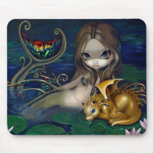 "Mermaid with a Golden Dragon" Mousepad Muismat