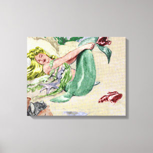  Mermaid Wrapped Canvas Wall Art Afdruk