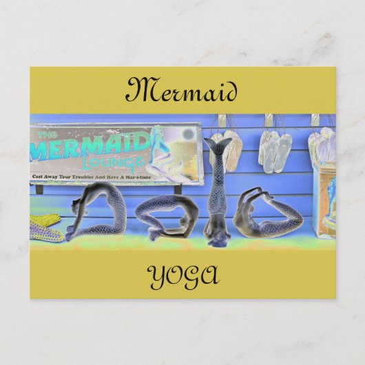 Mermaid Yoga Briefkaart (Voorkant)