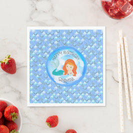 Mermaid Zee Blue Scales Napkins Servet