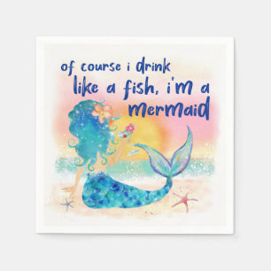 Mermaid Zee Drink als een vis Servet
