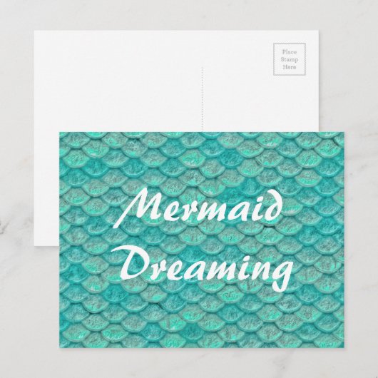 Mermaid Zee Green Scales Briefkaart (Voorkant / Achterkant)