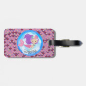 Mermaid Zee Paars Roze Bagagelabel (Achterkant horizontaal)