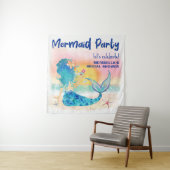 Mermaid Zee Tropical Beach Photo Backdrop Wandkleed (In situ)