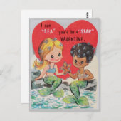  mermaïden Briefkaart voor multirasse Valentijn (Voorkant / Achterkant)
