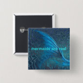 mermaïden zijn echt vierkante button 5,1 cm (Voorkant /achterkant)
