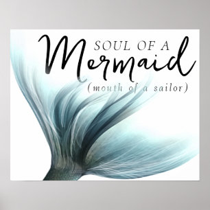#MermaidLife Sailor Mond Zeemeermin Soul   Aqua Bl Poster