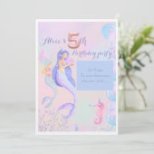 Mermaids 5e anniversaire invitation (Debout devant)