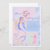 Mermaids 5e anniversaire invitation (Devant / Derrière)