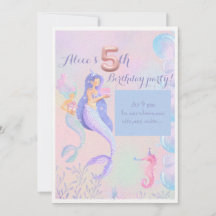 Mermaids 5e anniversaire invitation