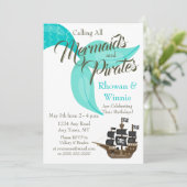 Mermaids and Pirates Birthday Kaart (Staand voorkant)