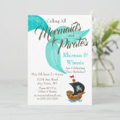 Mermaids and Pirates Birthday Kaart (Staand voorkant)