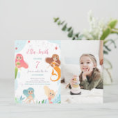 Mermaids Anniversaire sous la mer Invitations Phot (Debout devant)