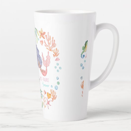 Mermaids Best Friends Forever BFF - persoonlijk Latte Mok (Rechts)