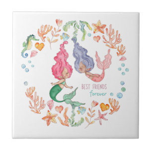 Mermaids Best Friends Forever BFF - persoonlijk Tegeltje