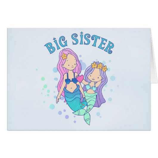 Mermaids Big Sister Blank Kaart (Voorkant Horizontaal)