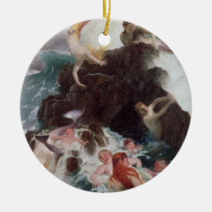 Mermaids bij Play, 1886 (olie op canvas) Keramisch Ornament