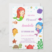 Mermaids Birthday-uitnodigingen Kaart (Voorkant)