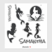 Mermaids black silhouette Sticker (Vel)