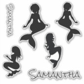 Mermaids black silhouette Sticker (Voorkant)
