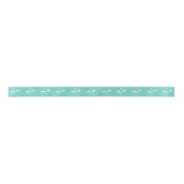 Mermaids Blauwgroen Mint en White Satin Ribbon Lint (Voorkant)