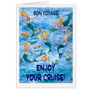 Mermaids 'Bon Voyage'-kaart voor een cruise
