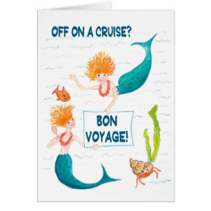 Mermaids 'Bon Voyage'-kaart voor een cruise