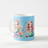 Mermaids Custom Photo Mug Anniversaire de enfant F (Devant gauche)