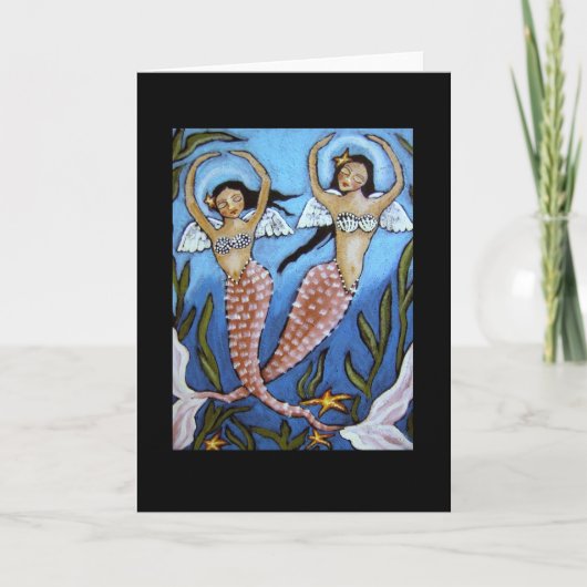 Mermaids Danse & Prier Carte de voeux vierge (Devant)