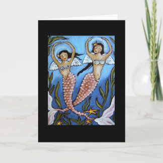 Mermaids Danse & Prier Carte de voeux vierge