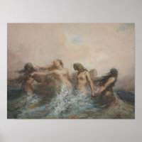 Mermaids dansen in de zee  kunst