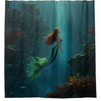 Mermaid's Dream Fantasy Art Onderwater Scene Douchegordijn