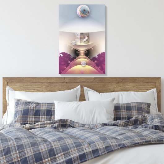 Mermaid's Dream, Fantasy digitale kunst Canvasprin Canvas Afdruk (Insitu (Slaapkamer))
