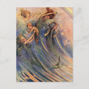 Mermaids en baby's briefkaart
