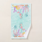 Mermaids et méduses sous l'aquarelle marine (Serviette à main)