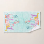 Mermaids et méduses sous l'aquarelle marine (Serviette à main)