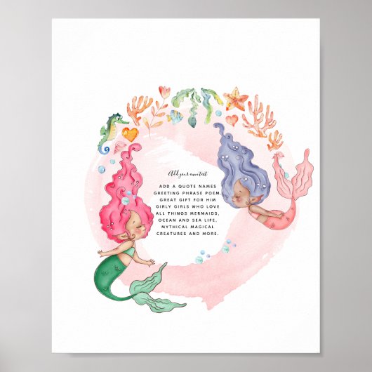 MERMAIDS - Gepersonaliseerd Poster (Voorkant)